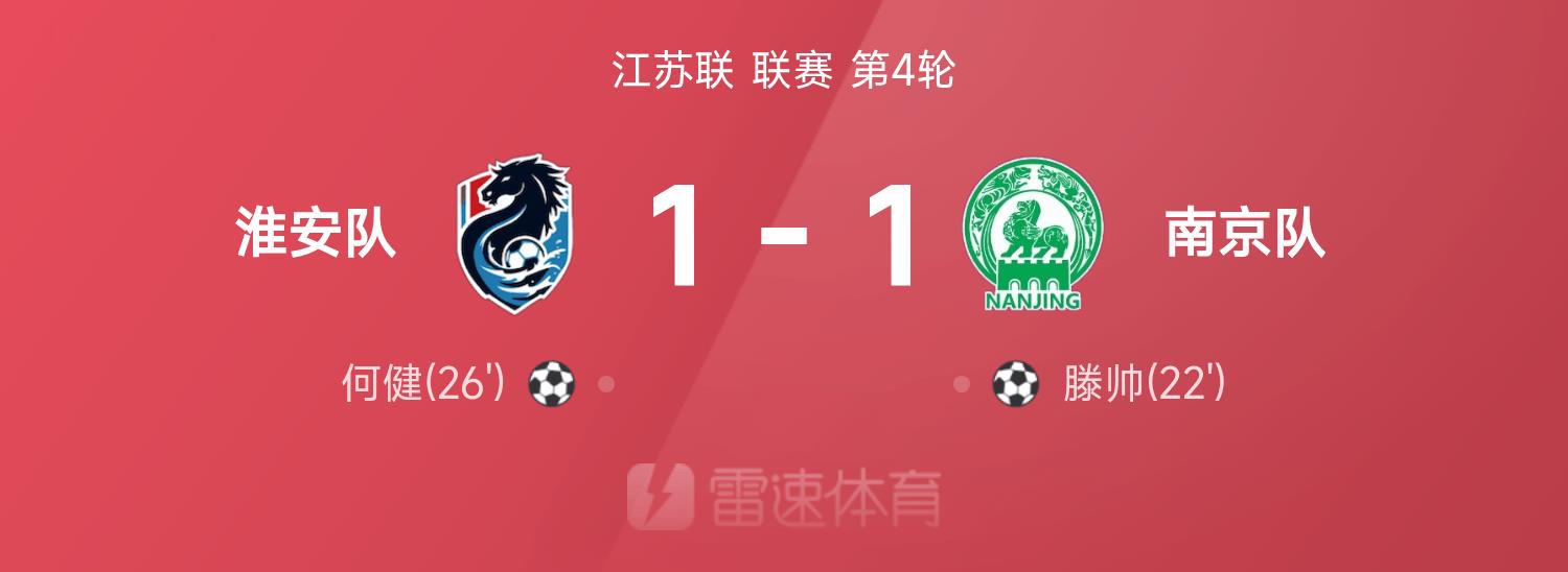 ⚽Bản tin trận đấu của Jiangsu United: Teng Shuai và He Jian ghi bàn, Zhu Ming bỏ lỡ một cơ hội tốt, đội Nam Kinh 1-1 đội Hoài An